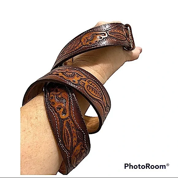 Vintage Torel Tooled Leather Belt Tooled Leather 30 main image 2